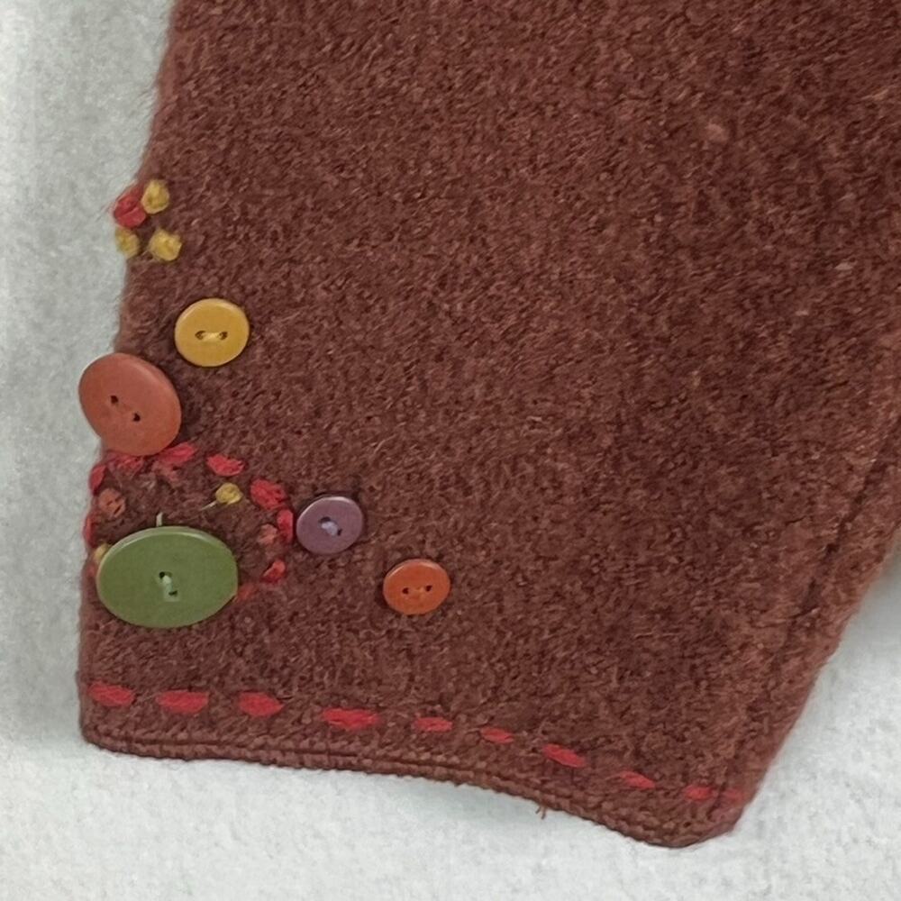 Nomadic Traders Blazer Jacket Women's Size M Brown 100% Wool Embroidered - Picture 3 of 10